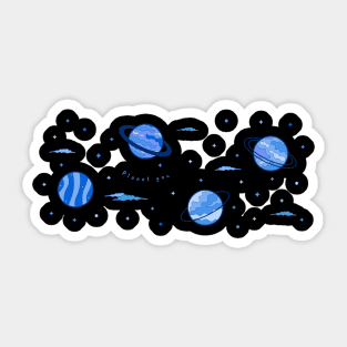 Planet You - Blue Sky Universe Casual Logo Design Sticker